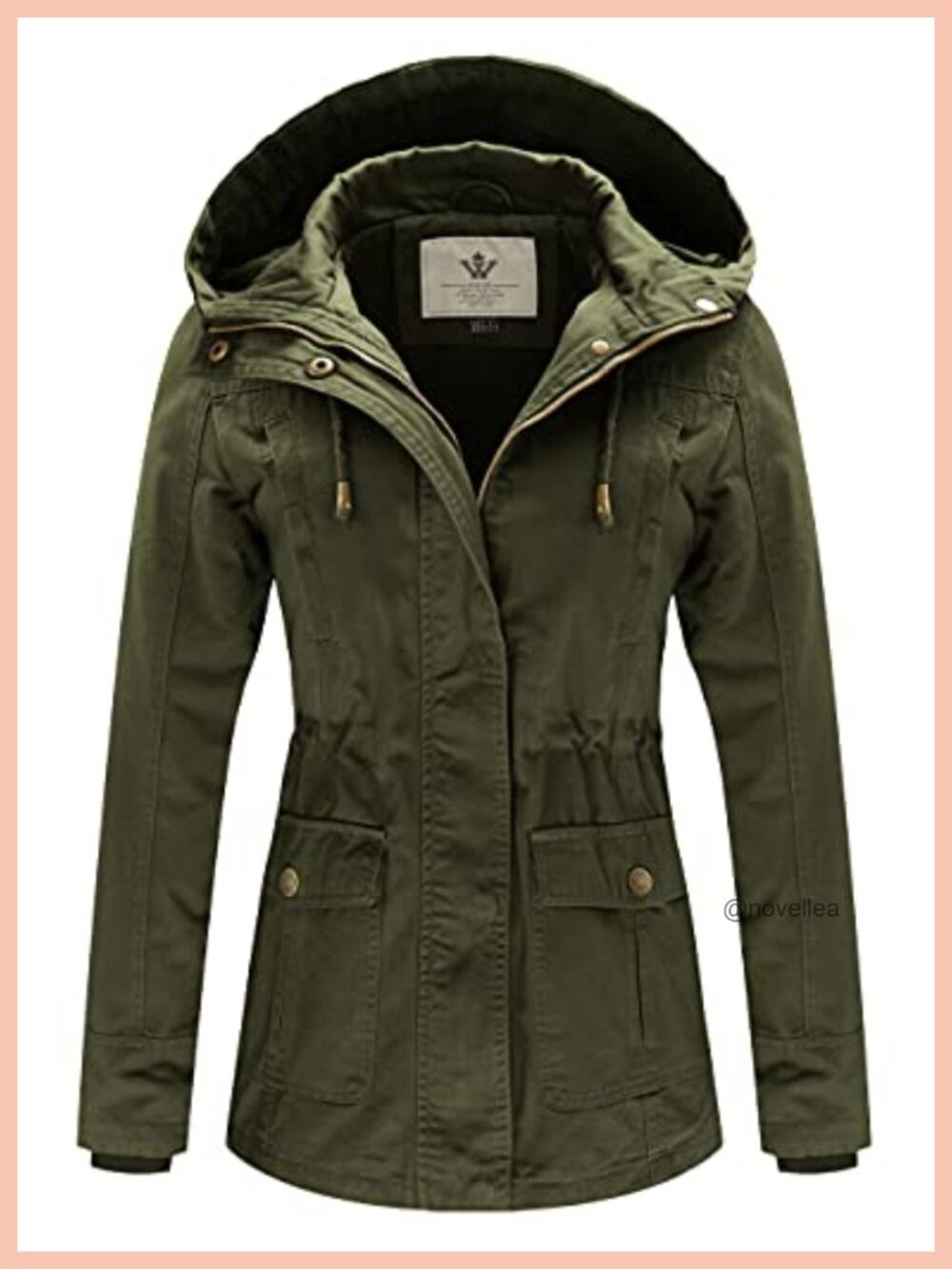 WenVen Women's Cotton Military Anorak Lightweight Casual Jacket